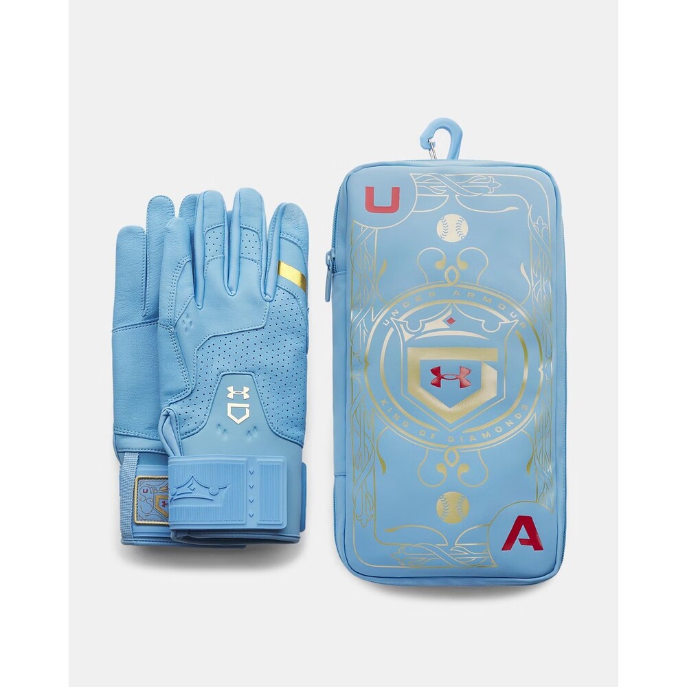 Under Armour Adult Yard Pro King of Diamonds Blue Batting Gloves Size Large NWT